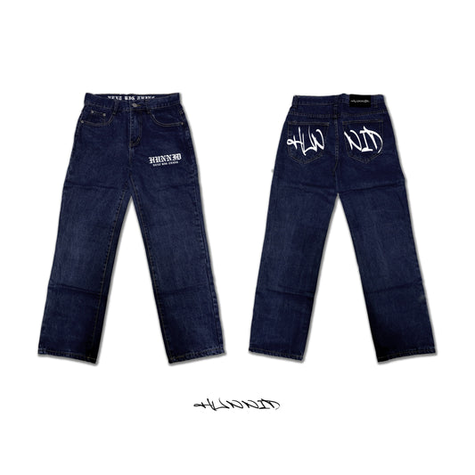 HUNNID DARK BLUE DENIM PANTS